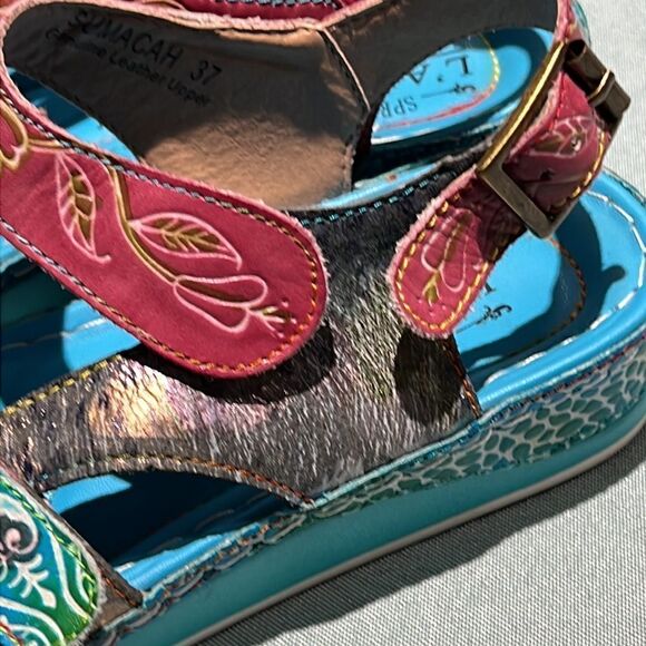 L’ARTISTE by Spring Step leather sandals with multiple straps Size 37 B32 - Picture 10 of 11